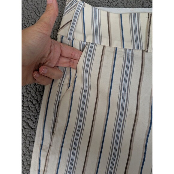 Lane Bryant Capri Womens 28 Ivory Striped Crop The Laney Capris Wide Leg Buttons - Picture 5 of 14